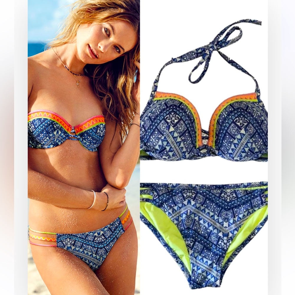 VS Geo Print Balconnette 36D Binkini Set
